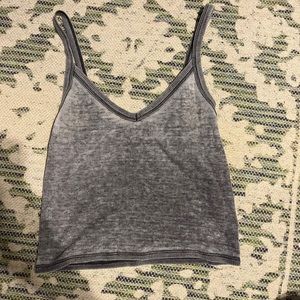 American Eagle Cropped Tank Top - Size S - Washed Gray Color